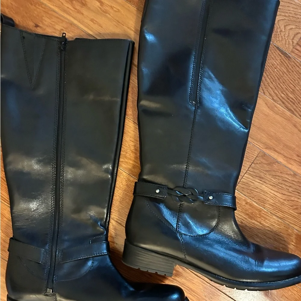 Clarks Black leather riding boots - Picture 7 of 10